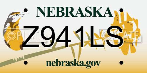 Z941LS Nebraska License Plate