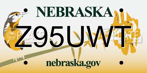 Z95UWT Nebraska License Plate
