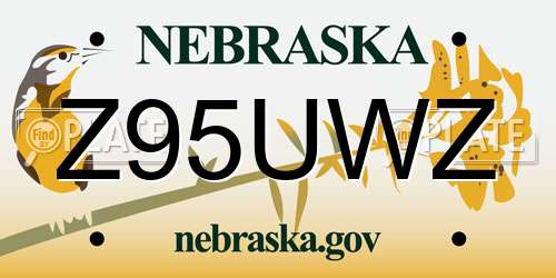 Z95UWZ Nebraska License Plate