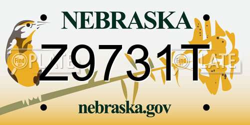 Z9731T Nebraska License Plate