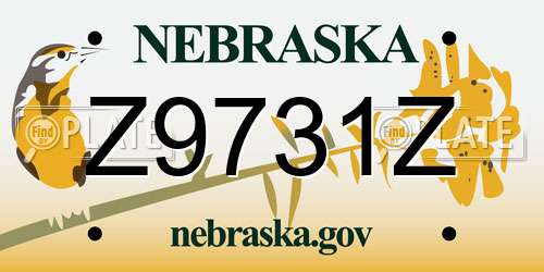 Z9731Z Nebraska License Plate