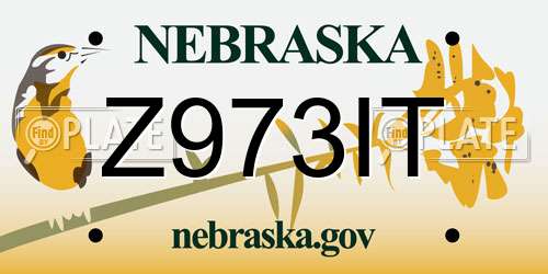 Z973IT Nebraska License Plate