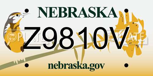 Z9810V Nebraska License Plate