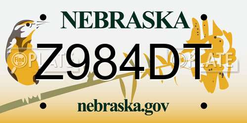 Z984DT Nebraska License Plate
