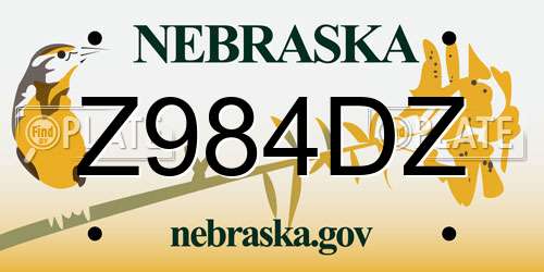 Z984DZ Nebraska License Plate