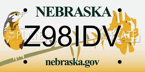 Z98IDV Nebraska License Plate