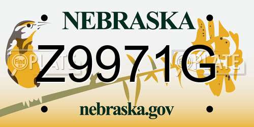 Z9971G Nebraska License Plate