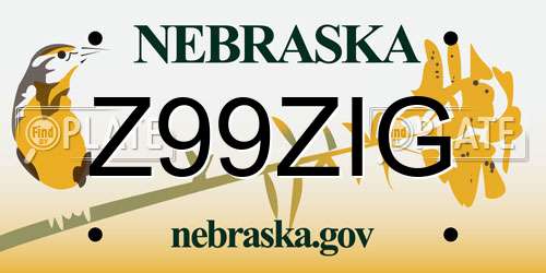 Z99ZIG Nebraska License Plate