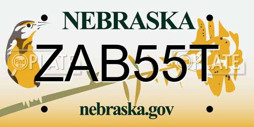 ZAB55T Nebraska License Plate