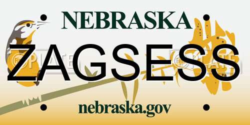 ZAGSESS Nebraska License Plate