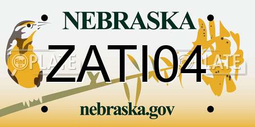 ZATI04 Nebraska License Plate