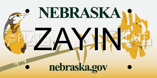 ZAYIN Nebraska License Plate