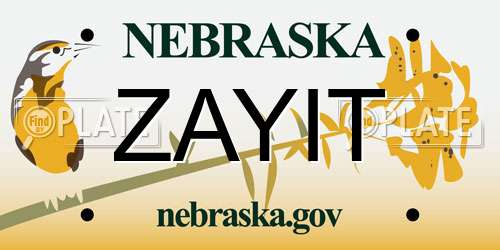 ZAYIT Nebraska License Plate
