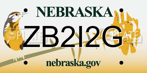 ZB2I2G Nebraska License Plate