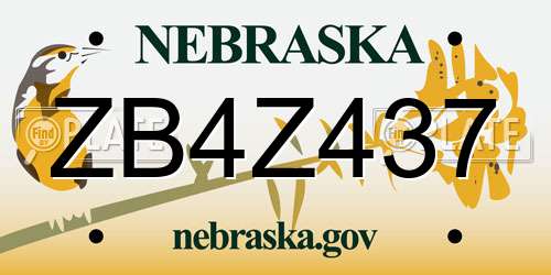 ZB4Z437 Nebraska License Plate