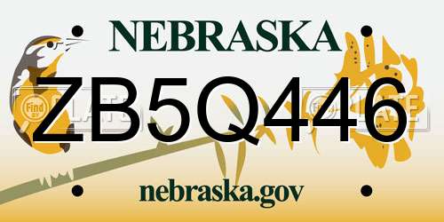 ZB5Q446 Nebraska License Plate
