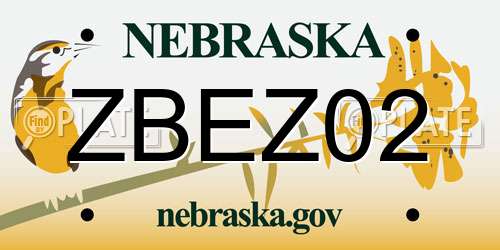 ZBEZ02 Nebraska License Plate