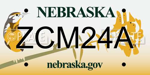 ZCM24A Nebraska License Plate