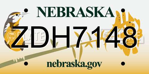 ZDH7148 Nebraska License Plate