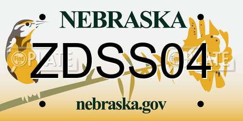 ZDSS04 Nebraska License Plate
