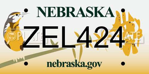 ZEL424 Nebraska License Plate