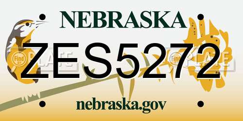 ZES5272 Nebraska License Plate