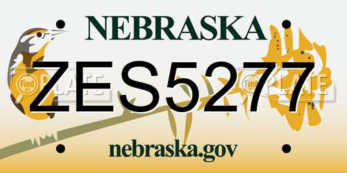 ZES5277 Nebraska License Plate