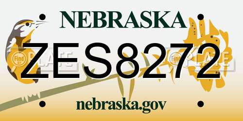 ZES8272 Nebraska License Plate