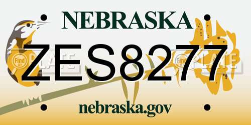 ZES8277 Nebraska License Plate