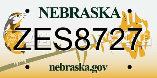 ZES8727 Nebraska License Plate