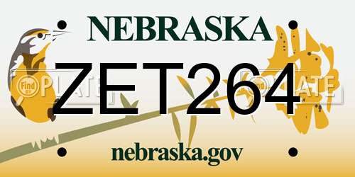 ZET264 Nebraska License Plate
