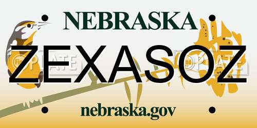 ZEXASOZ Nebraska License Plate