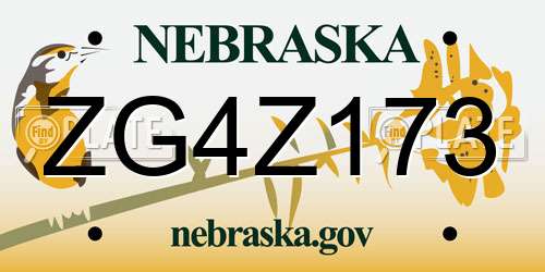 ZG4Z173 Nebraska License Plate