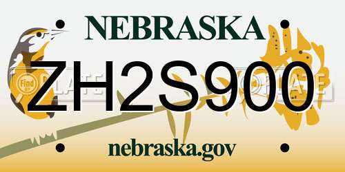 ZH2S900 Nebraska License Plate