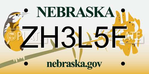 ZH3L5F Nebraska License Plate