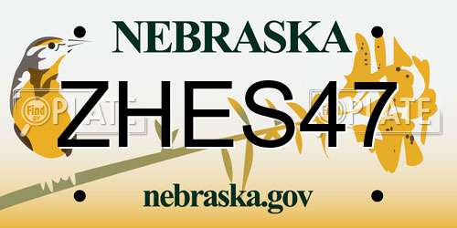 ZHES47 Nebraska License Plate