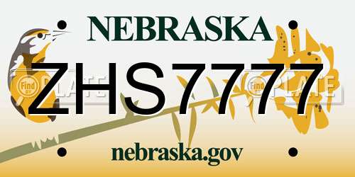 ZHS7777 Nebraska License Plate