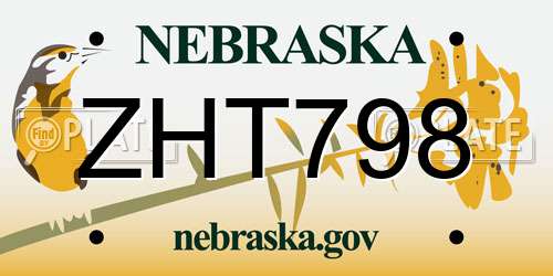 ZHT798 Nebraska License Plate