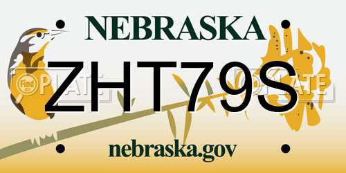 ZHT79S Nebraska License Plate