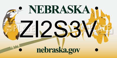 ZI2S3V Nebraska License Plate