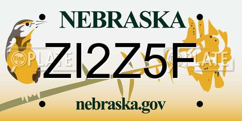 ZI2Z5F Nebraska License Plate