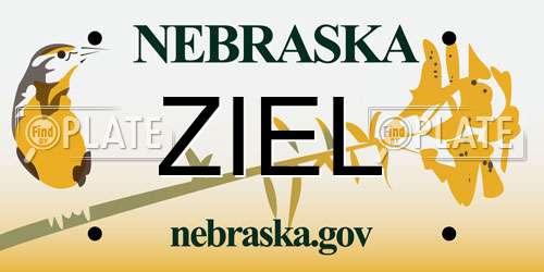 ZIEL Nebraska License Plate