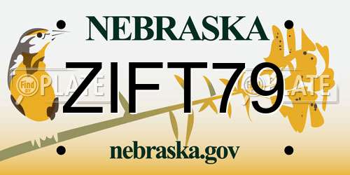 ZIFT79 Nebraska License Plate