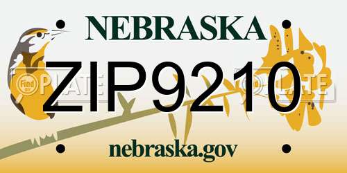 ZIP9210 Nebraska License Plate