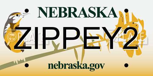 ZIPPEY2 Nebraska License Plate