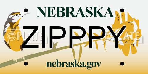 ZIPPPY Nebraska License Plate