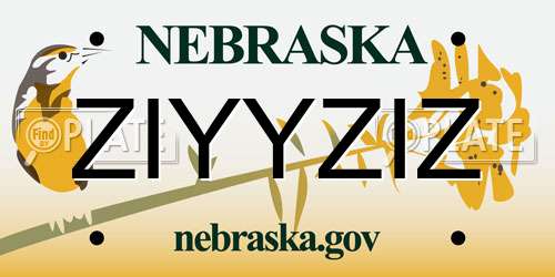ZIYYZIZ Nebraska License Plate