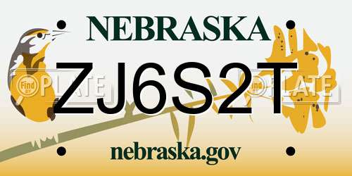 ZJ6S2T Nebraska License Plate