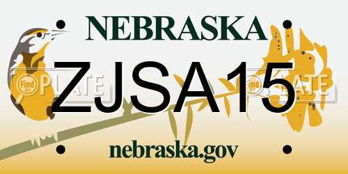 ZJSA15 Nebraska License Plate