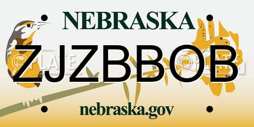 ZJZBBOB Nebraska License Plate